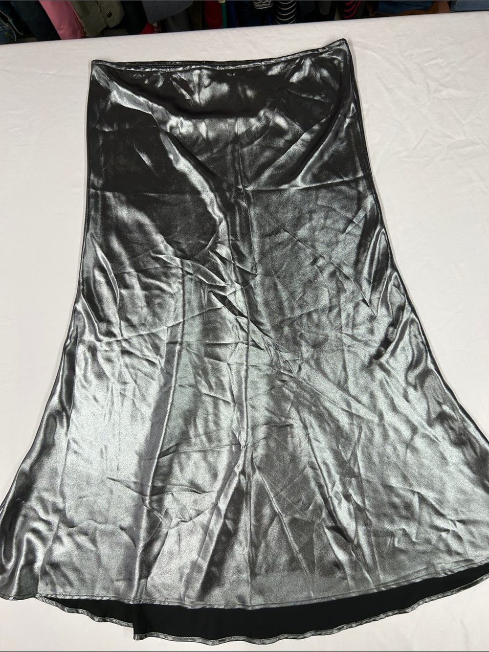 wild fable Metallic Silver A-Line Skirt